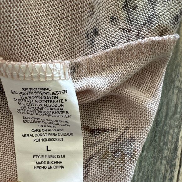 Womens Top Sz Large Cottage Core Boho Lace Shabby Floral Pink Ballet Feminine - Picture 9 of 11